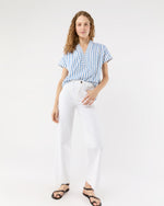 Load image into Gallery viewer, Libby Top in Ivory/Blue Stripe Poplin
