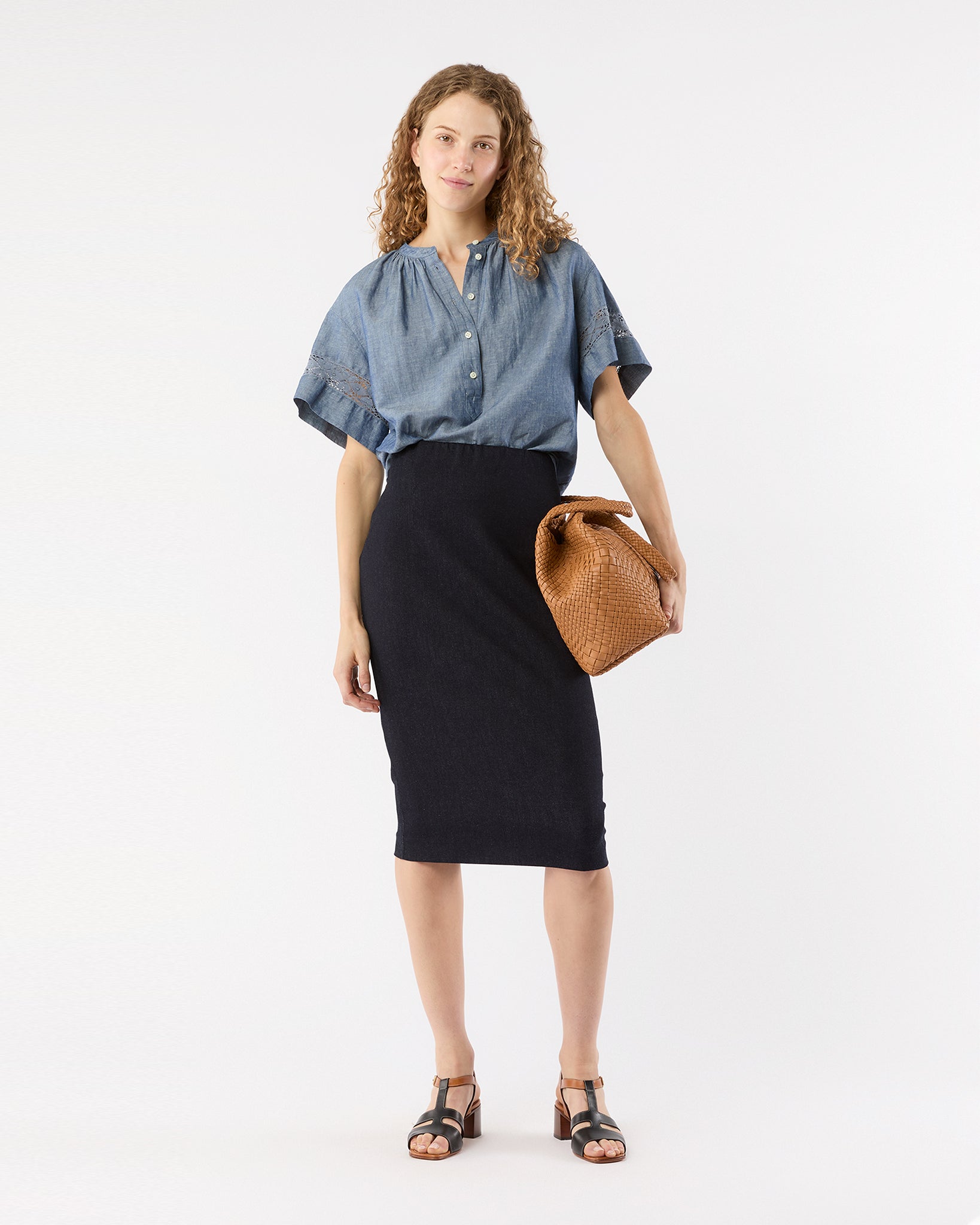Estee Top in Indigo Cotolino Chambray
