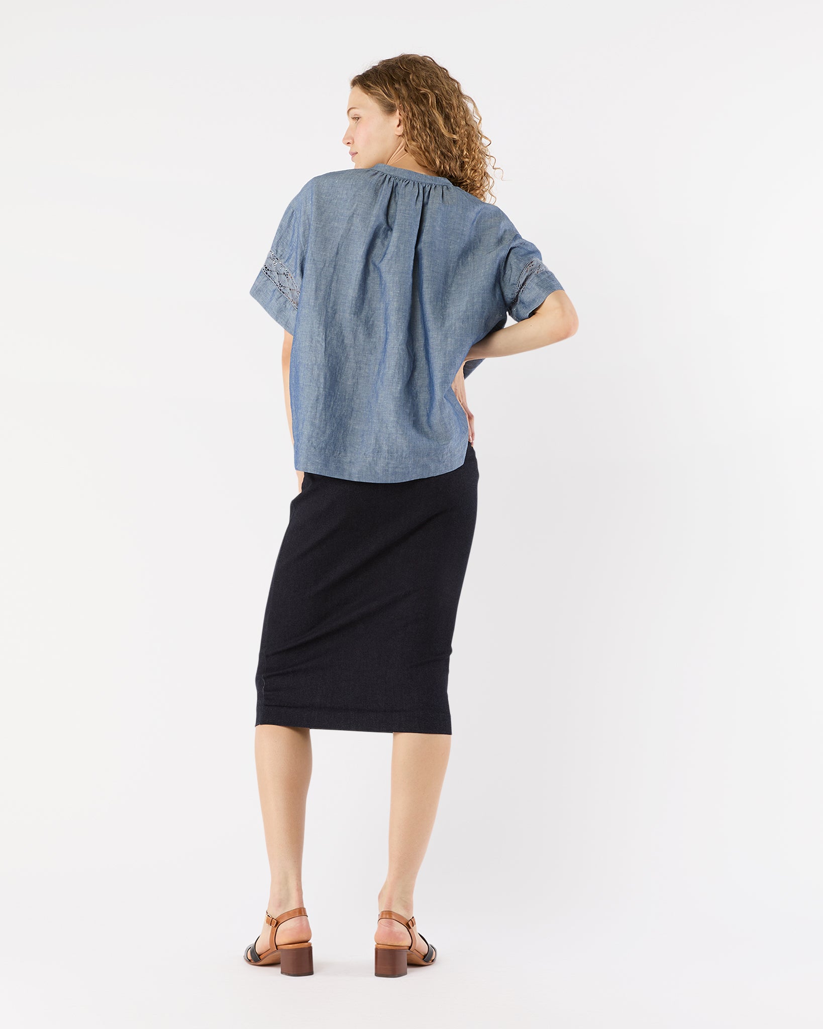 Estee Top in Indigo Cotolino Chambray