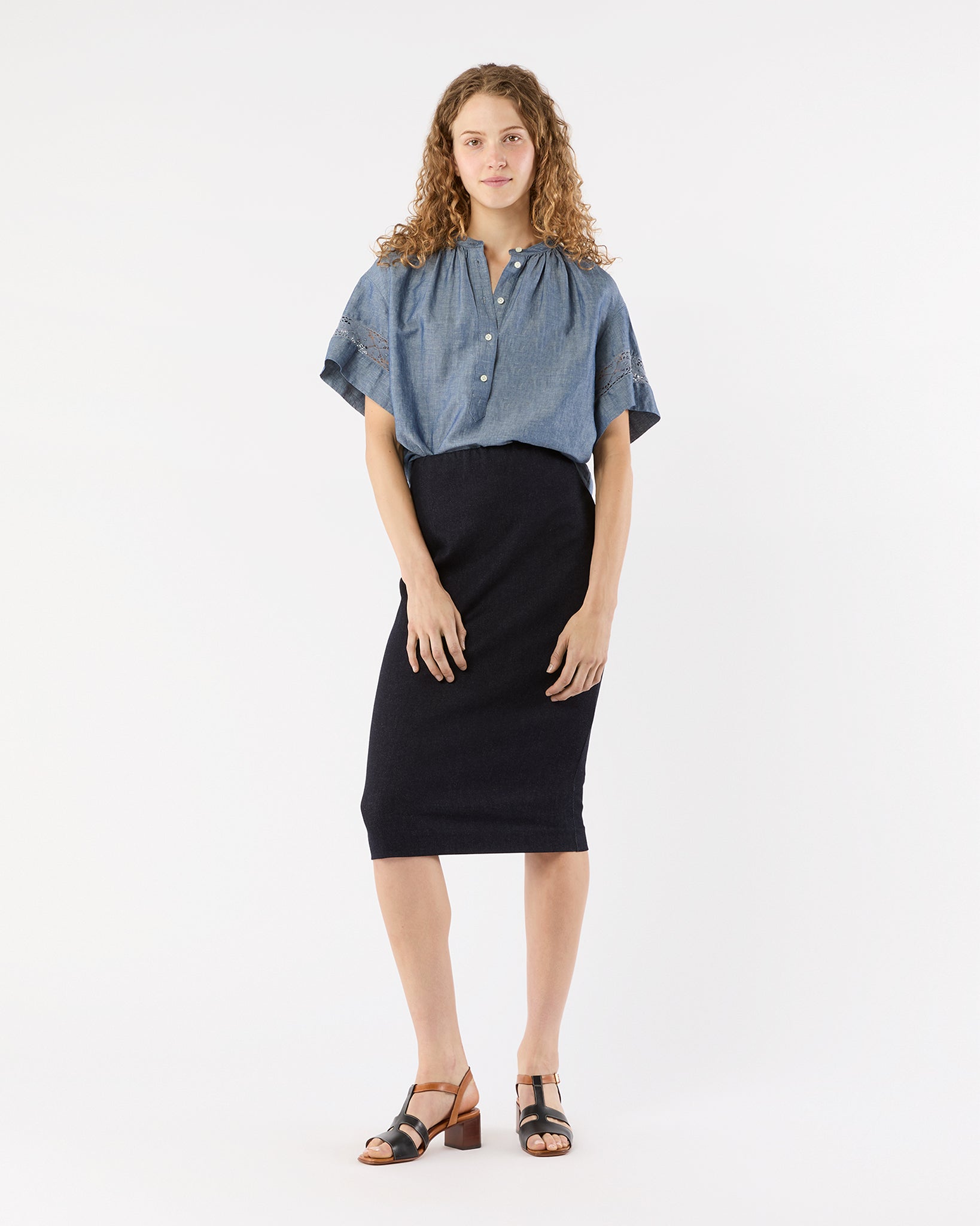 Estee Top in Indigo Cotolino Chambray