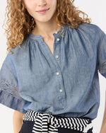 Load image into Gallery viewer, Estee Top in Indigo Cotolino Chambray
