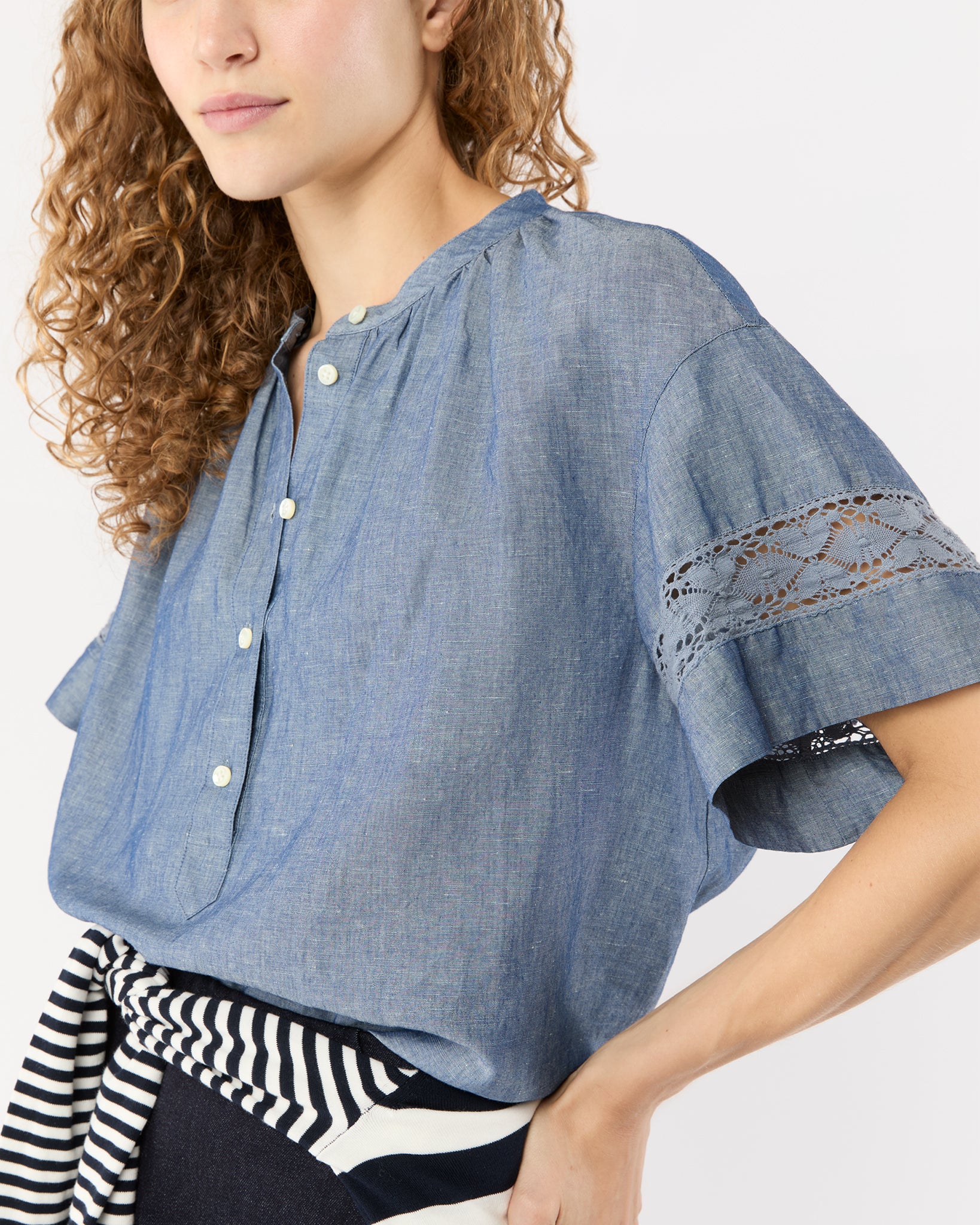 Estee Top in Indigo Cotolino Chambray