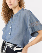 Load image into Gallery viewer, Estee Top in Indigo Cotolino Chambray
