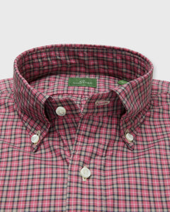 Button-Down Sport Shirt in Pink/Oat/Charcoal Plaid Twill