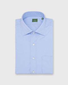 Spread Collar Dress Shirt in Blue Poplin