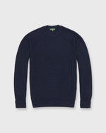 Load image into Gallery viewer, Shaker-Stitch Crewneck Sweater in Navy Cotton Tape Yarn
