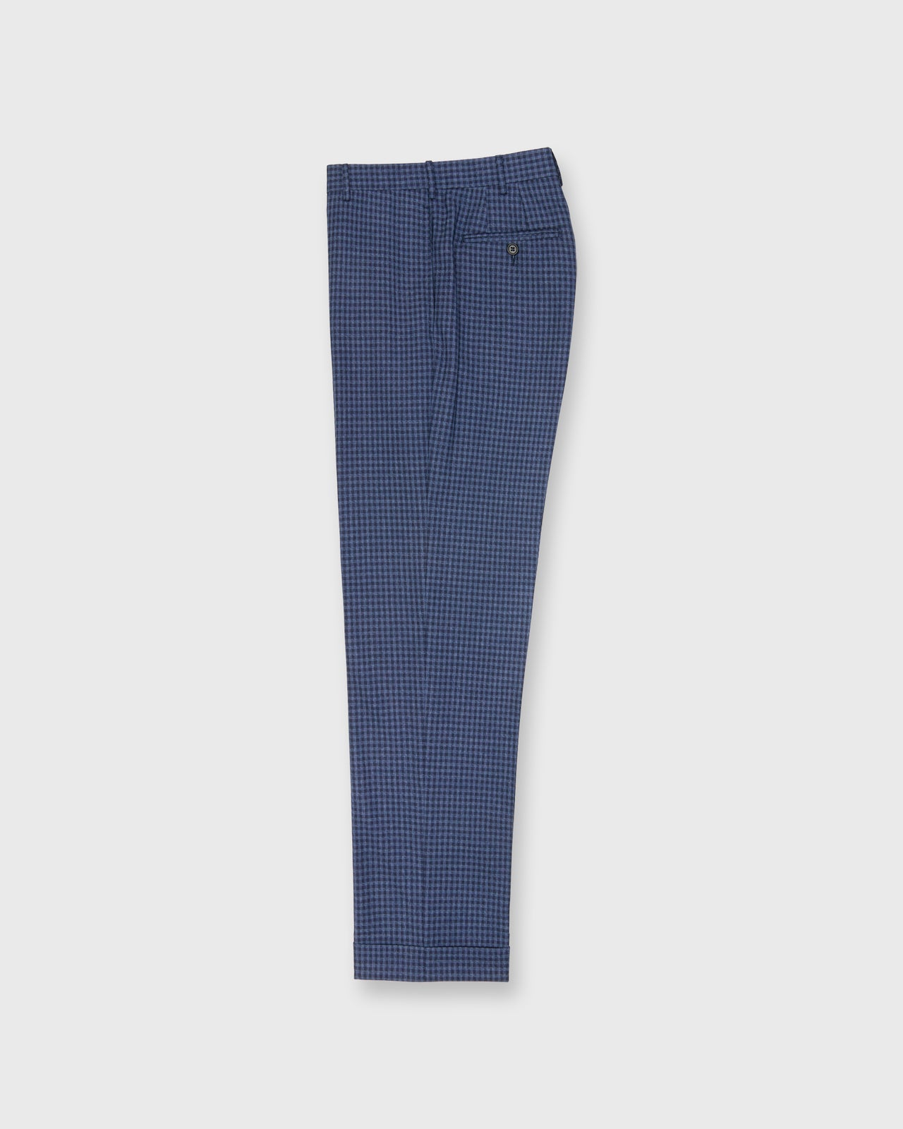 Dress Trouser in Blue/Navy Check Tropical Wool