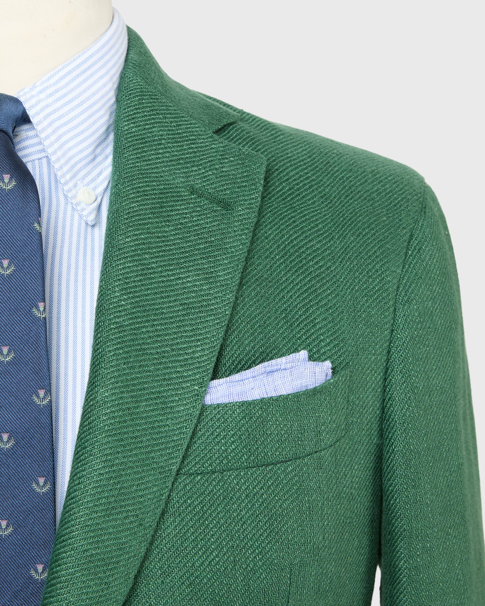 Kincaid No. 2 Jacket in Green Linen Hopsack