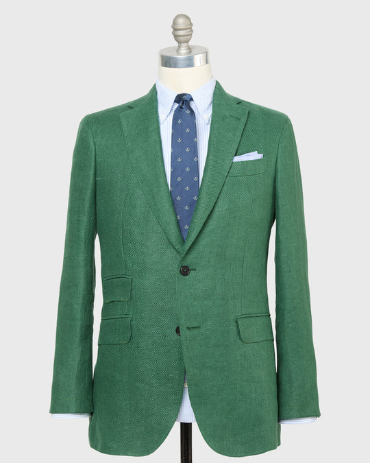 Kincaid No. 2 Jacket in Green Linen Hopsack
