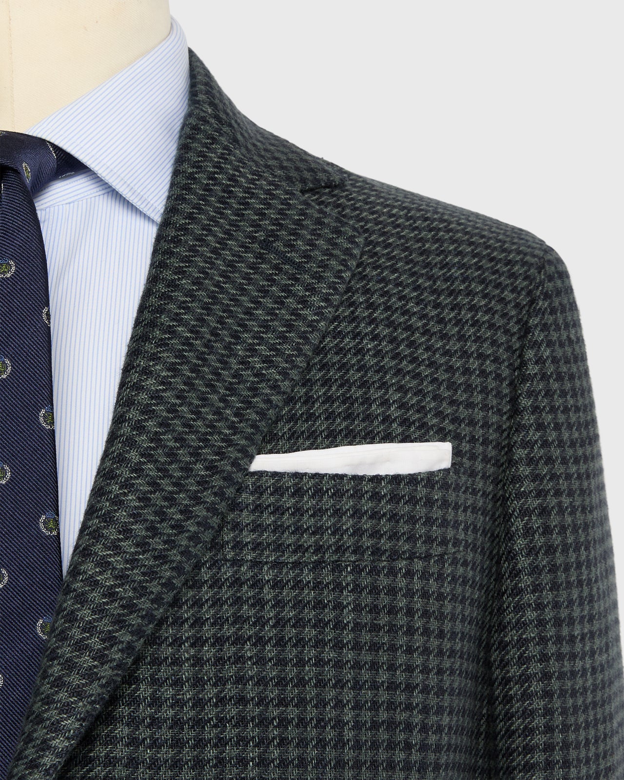 Virgil No. 2 Jacket in Olive/Navy Houndstooth Hopsack