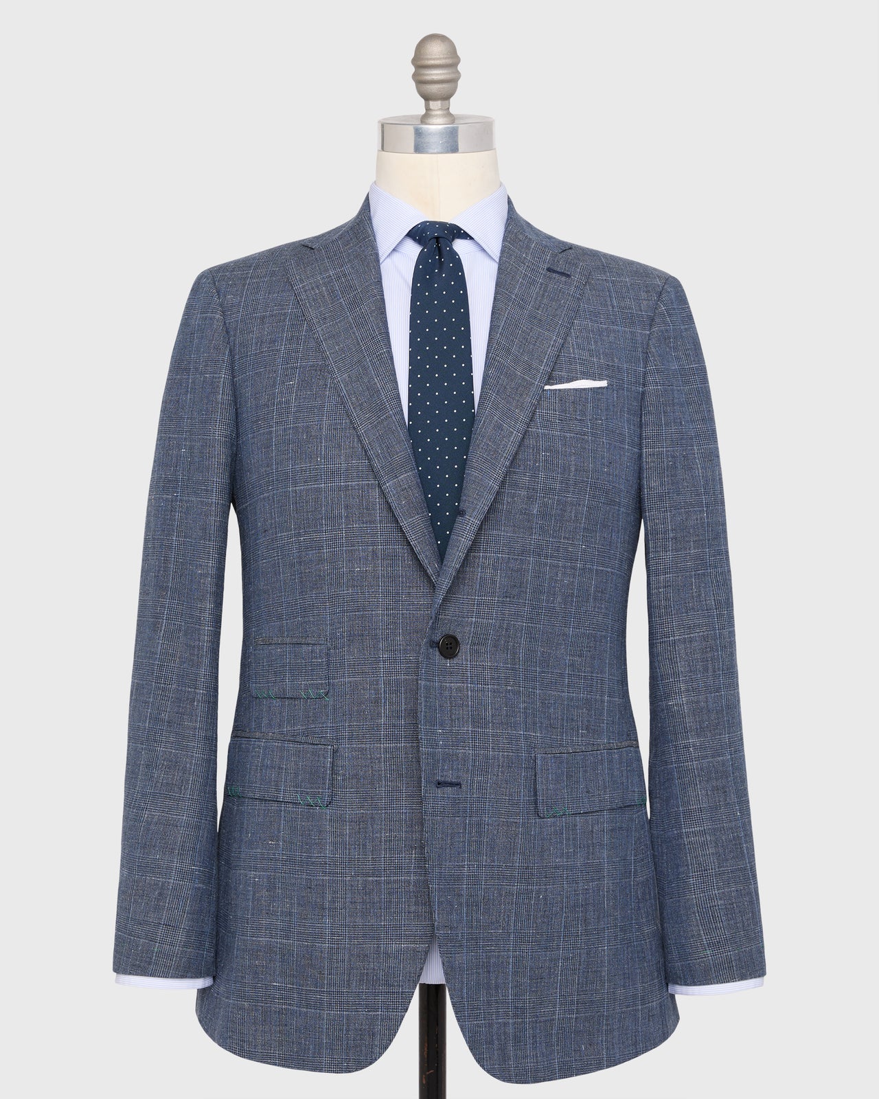 Virgil No. 3 Suit in Blue Glen Plaid Hopsack