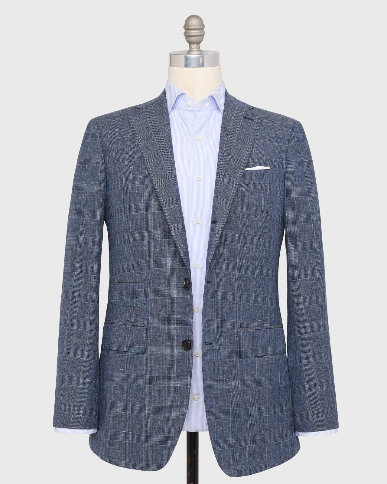 Virgil No. 3 Suit in Blue Glen Plaid Hopsack