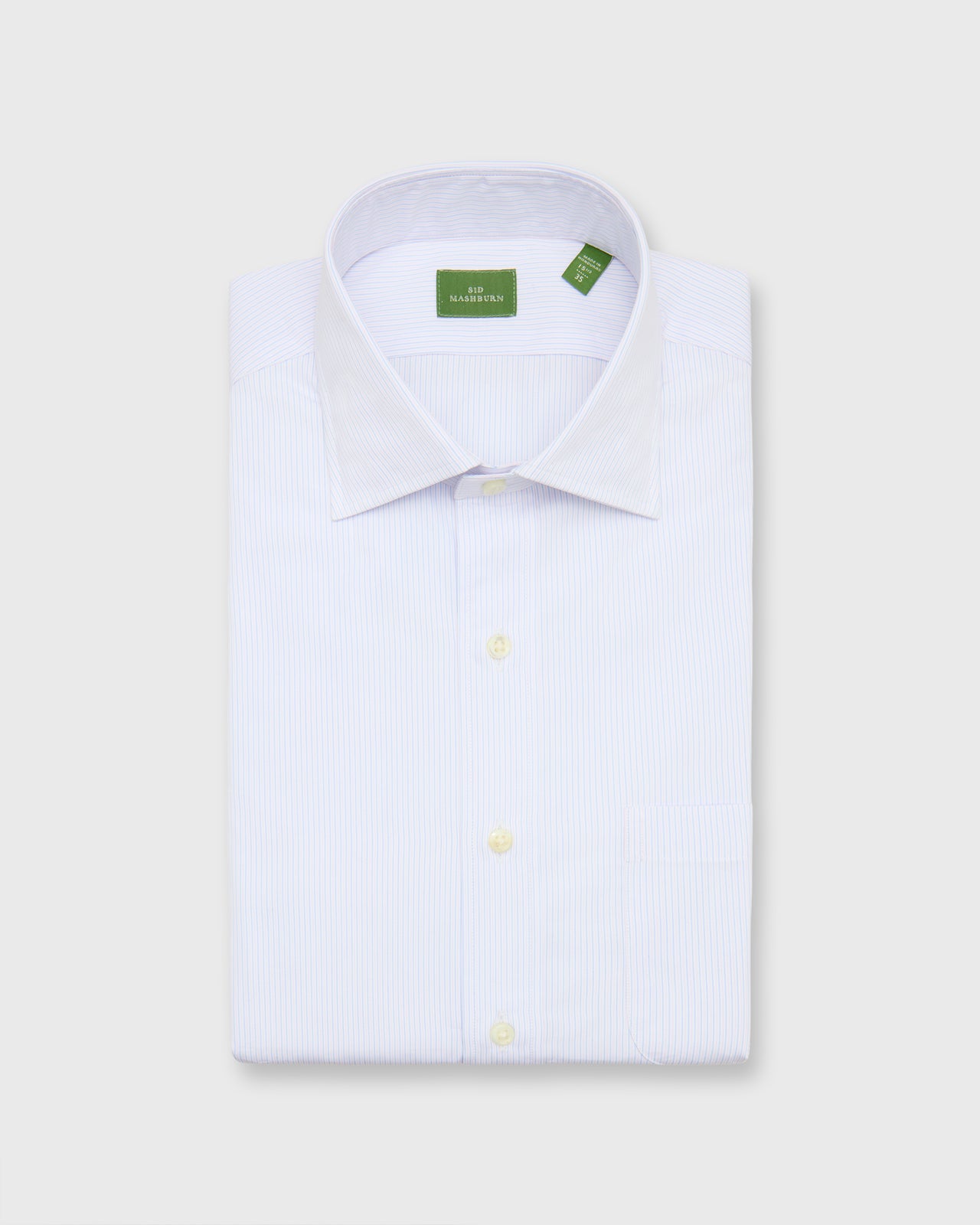 Spread Collar Dress Shirt in Pink/Blue Hairline Stripe Poplin