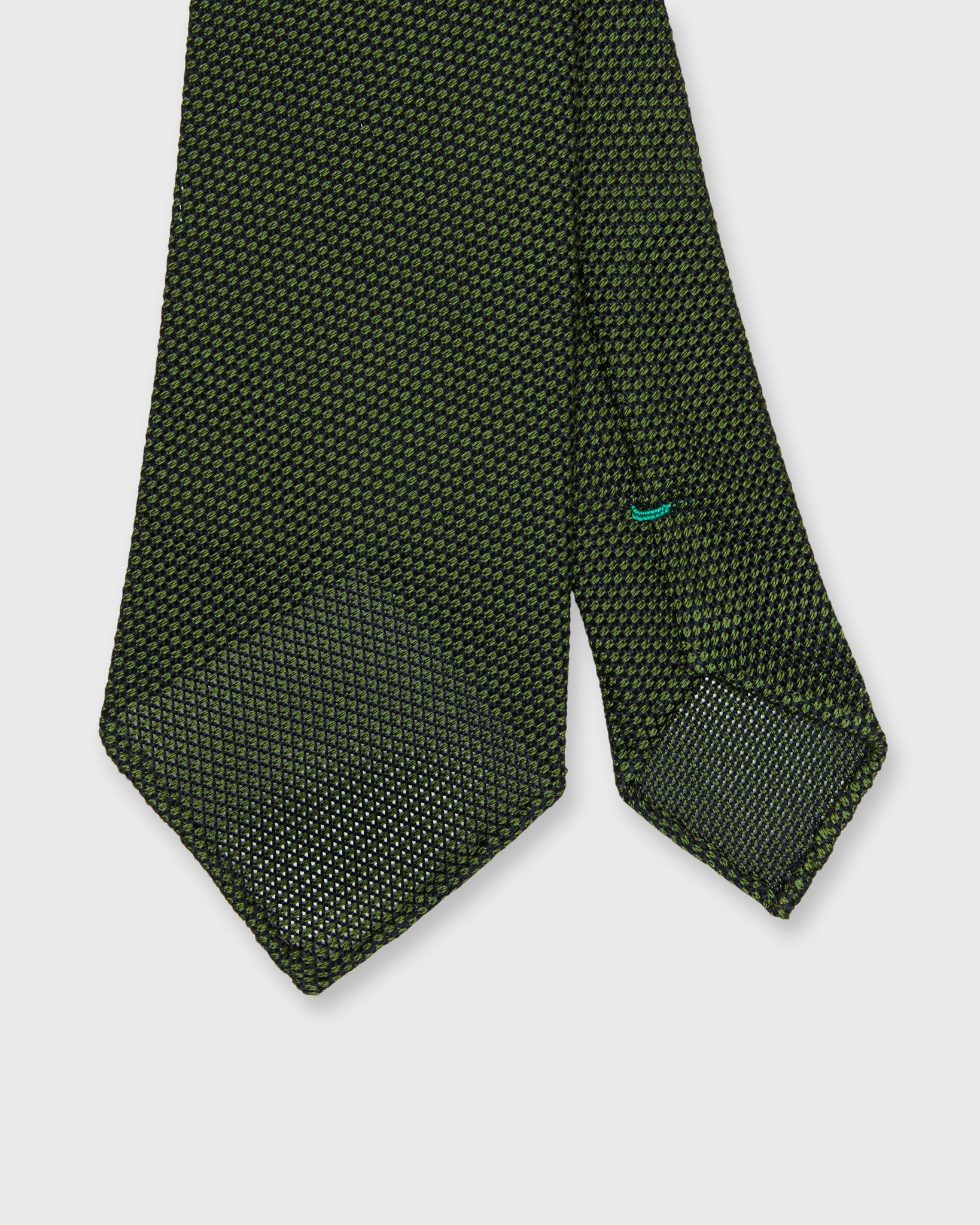 Silk Fino Grenadine Tie in Green/Navy