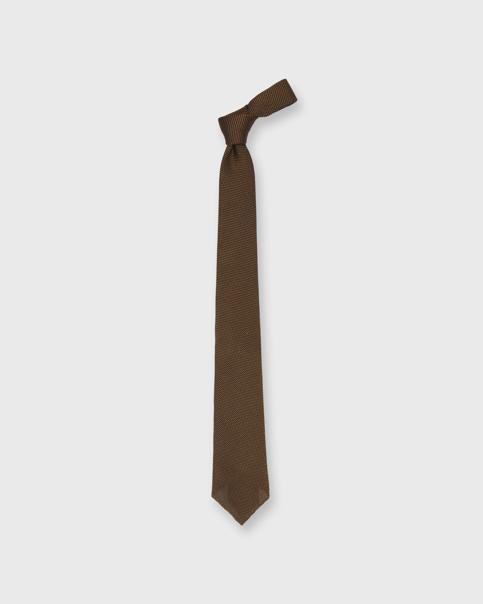 Silk Fino Grenadine Tie in Tan/Navy