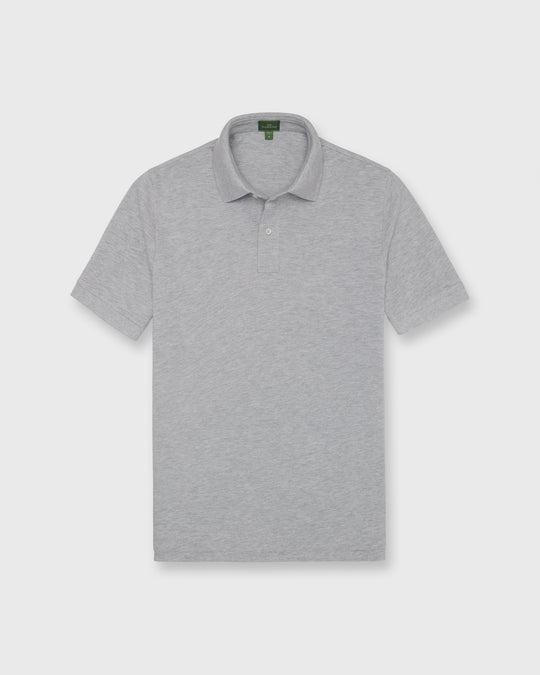 Court Polo in Heather Grey Pima Pique