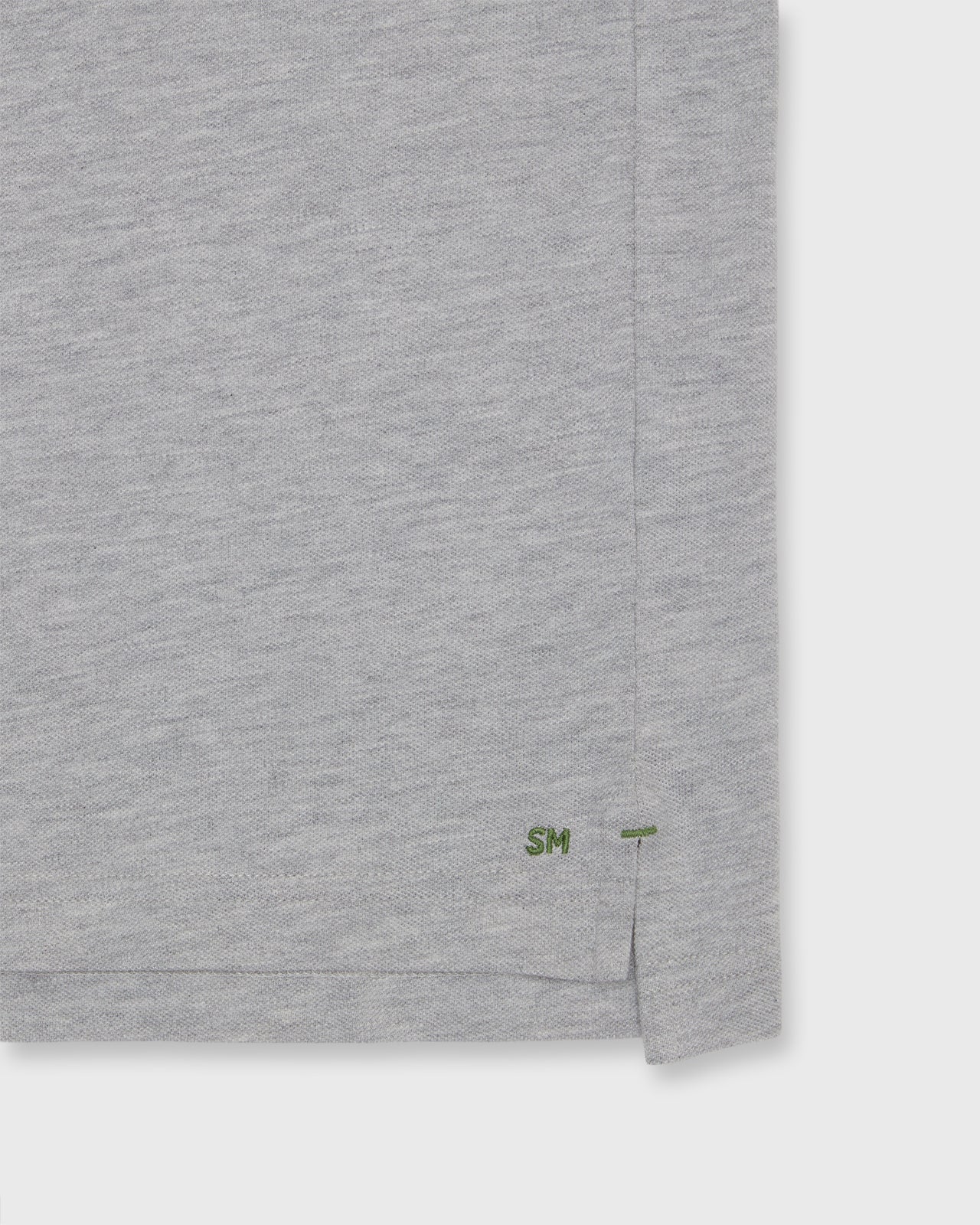 Court Polo in Heather Grey Pima Pique