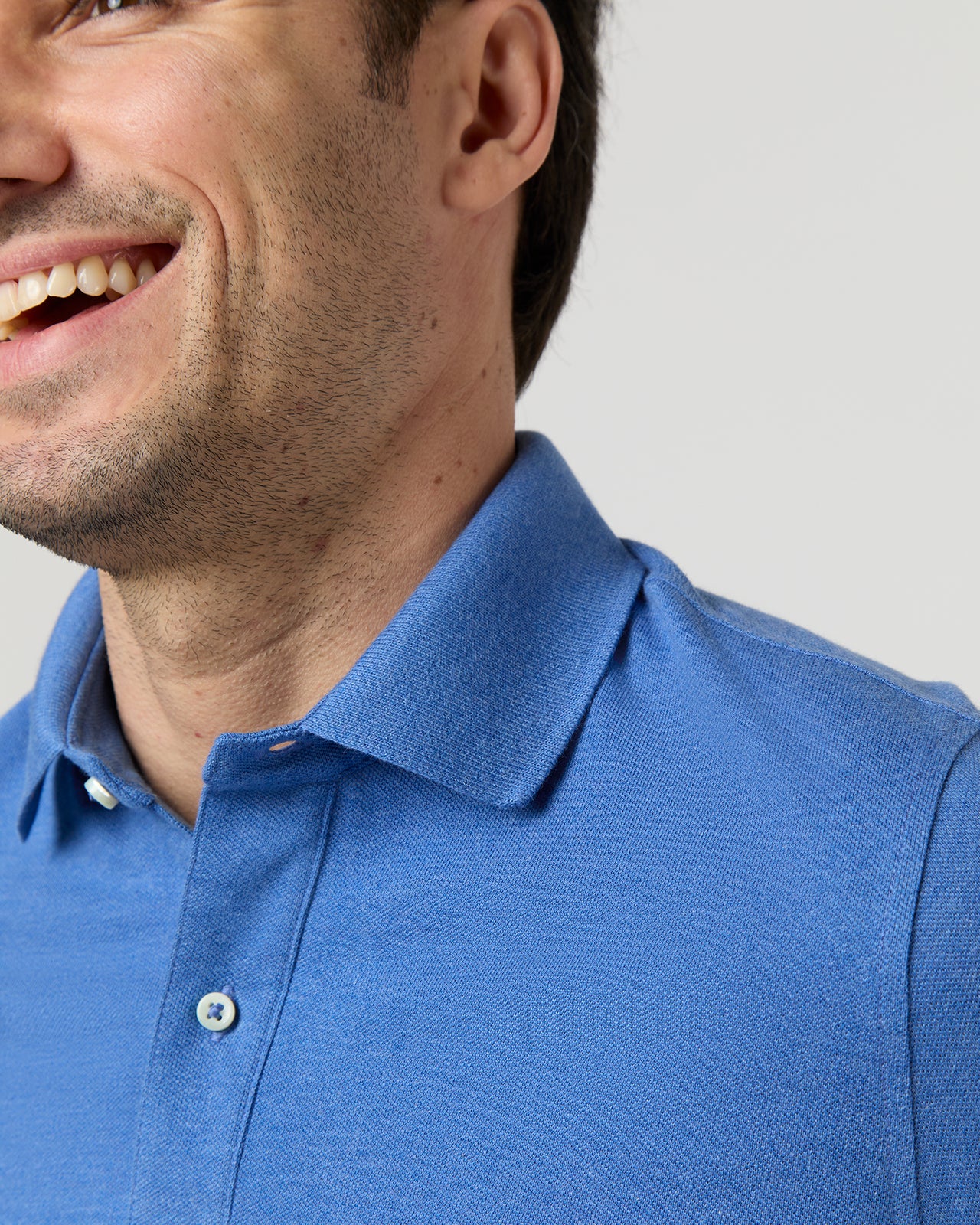 Court Polo in Heather Lapis Pima Pique