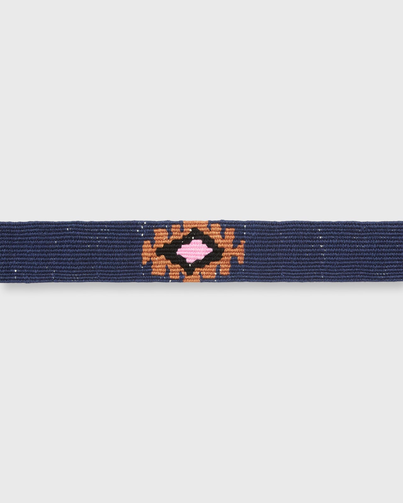 Hand-Loomed D-Ring Belt in Navy Tribal