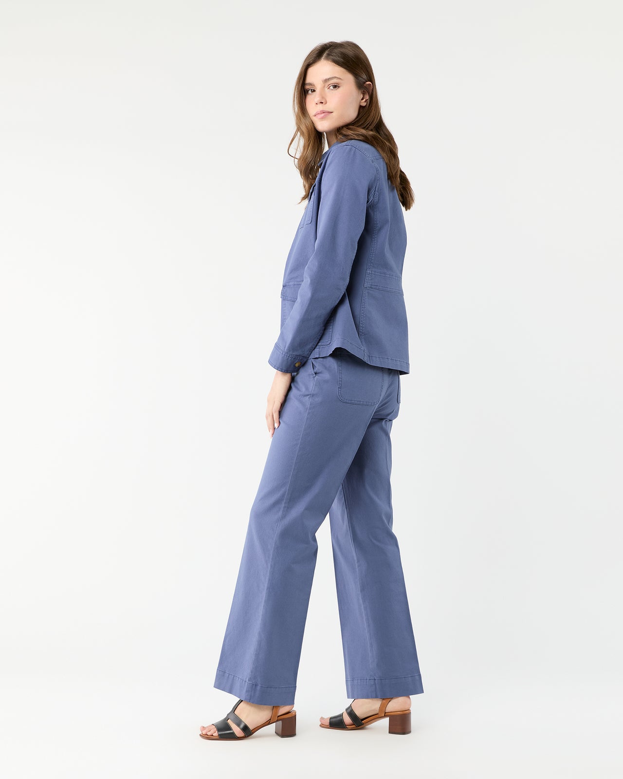 Billie Pant in Blue Stretch Canvas