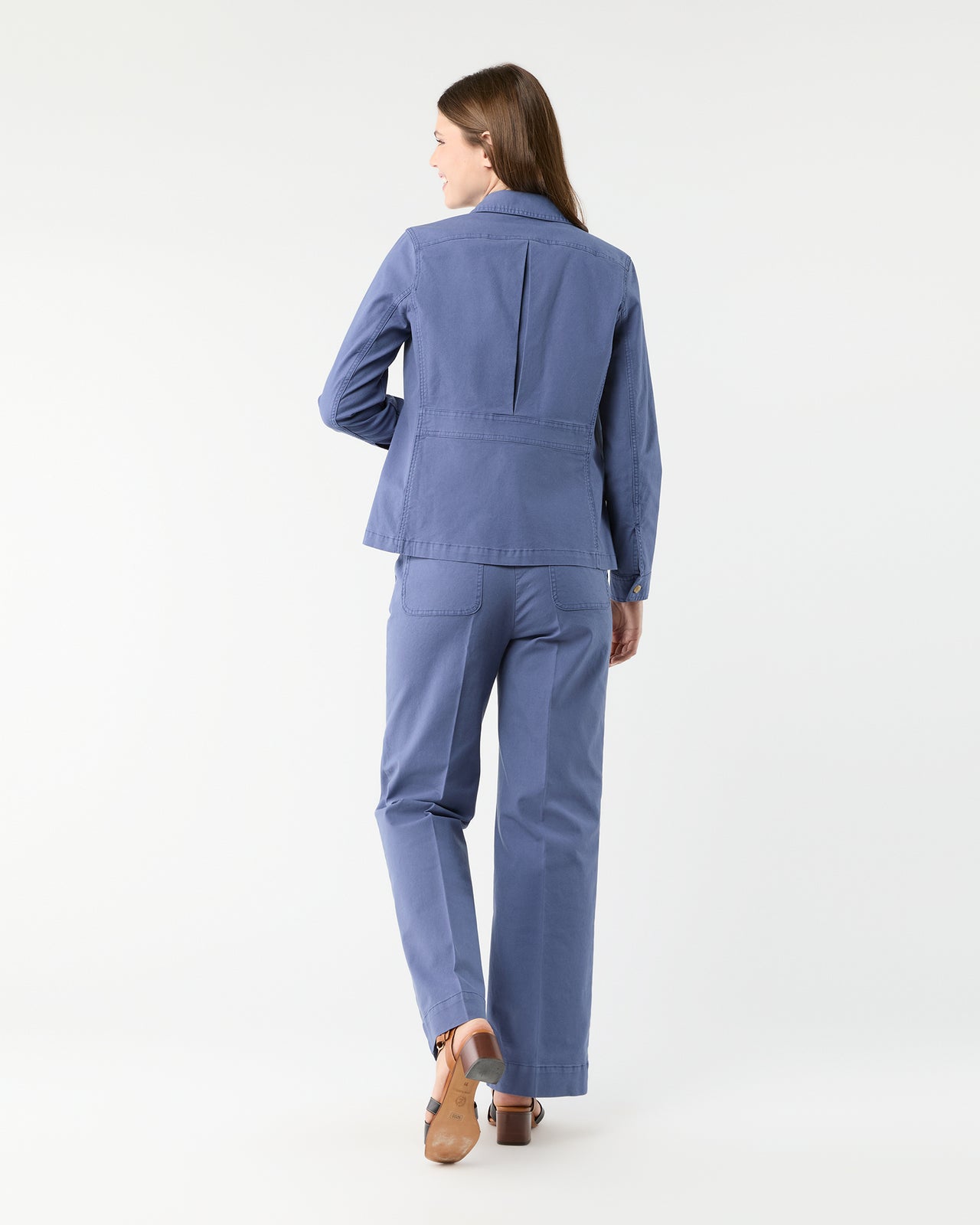 Billie Pant in Blue Stretch Canvas