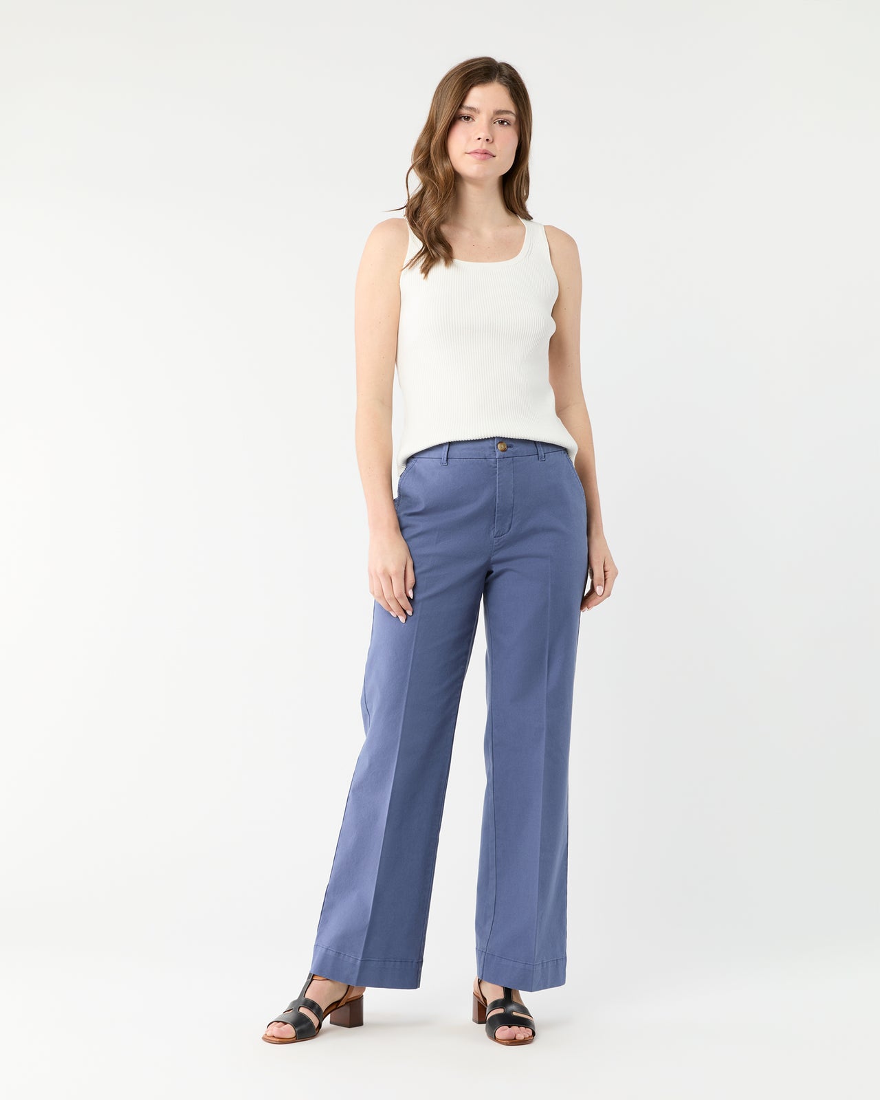Billie Pant in Blue Stretch Canvas