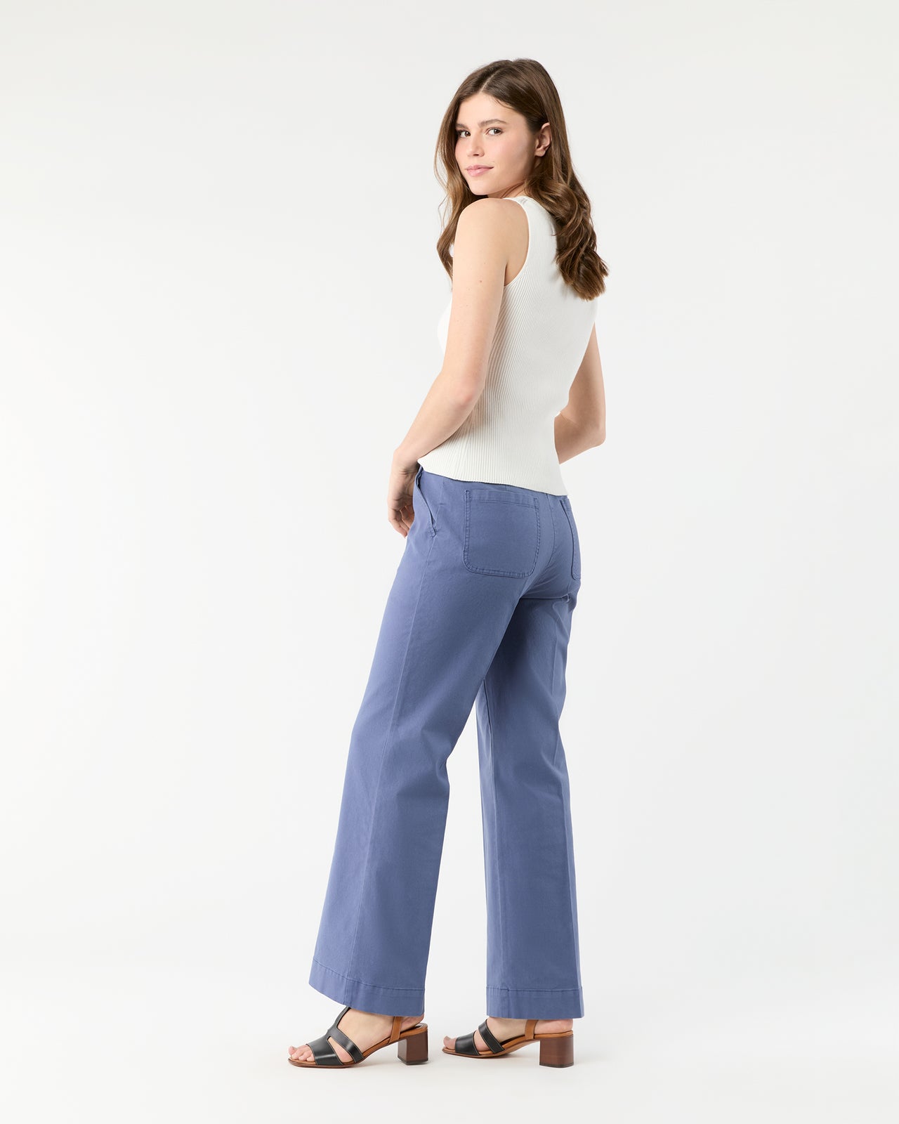 Billie Pant in Blue Stretch Canvas