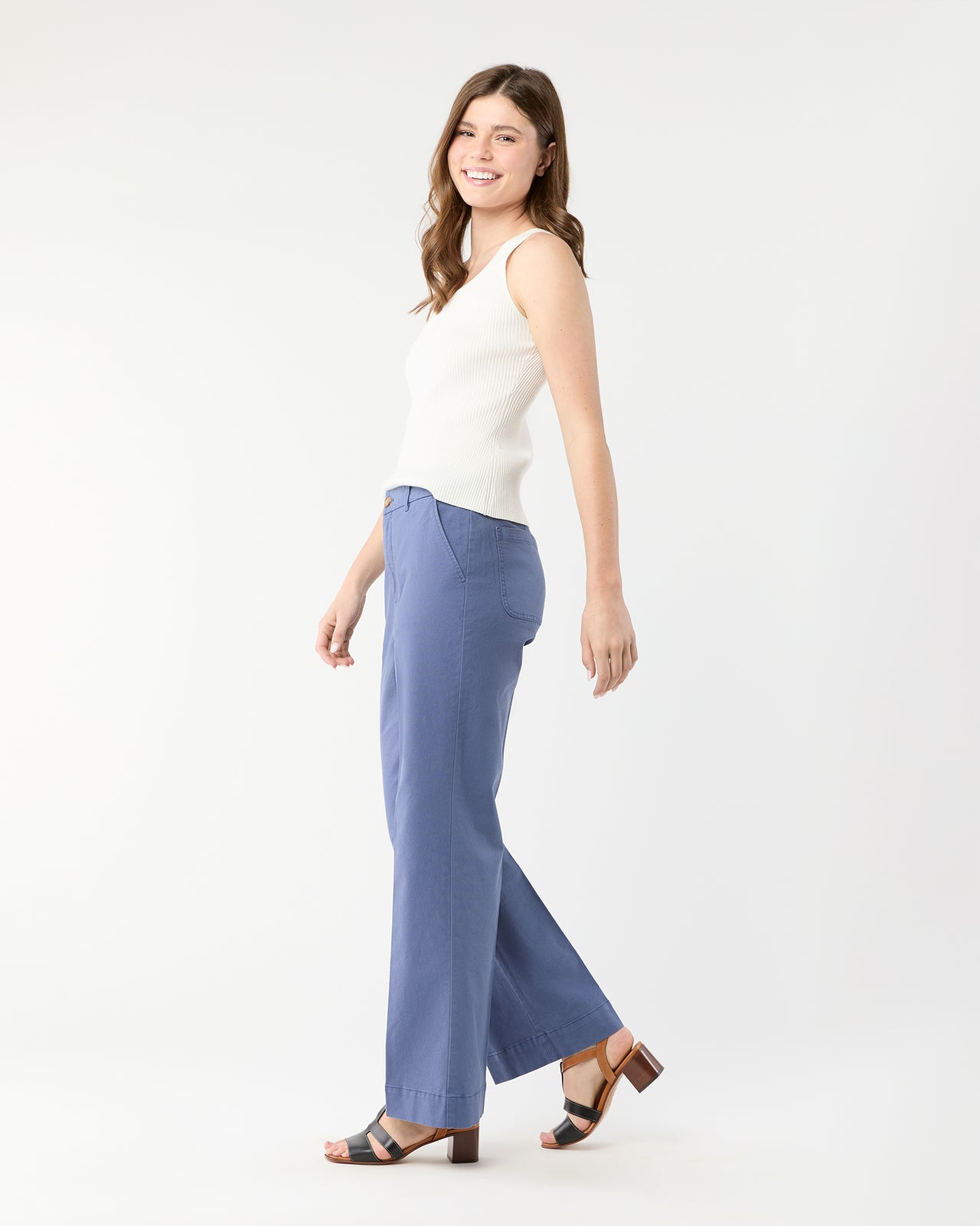 Billie Pant in Blue Stretch Canvas