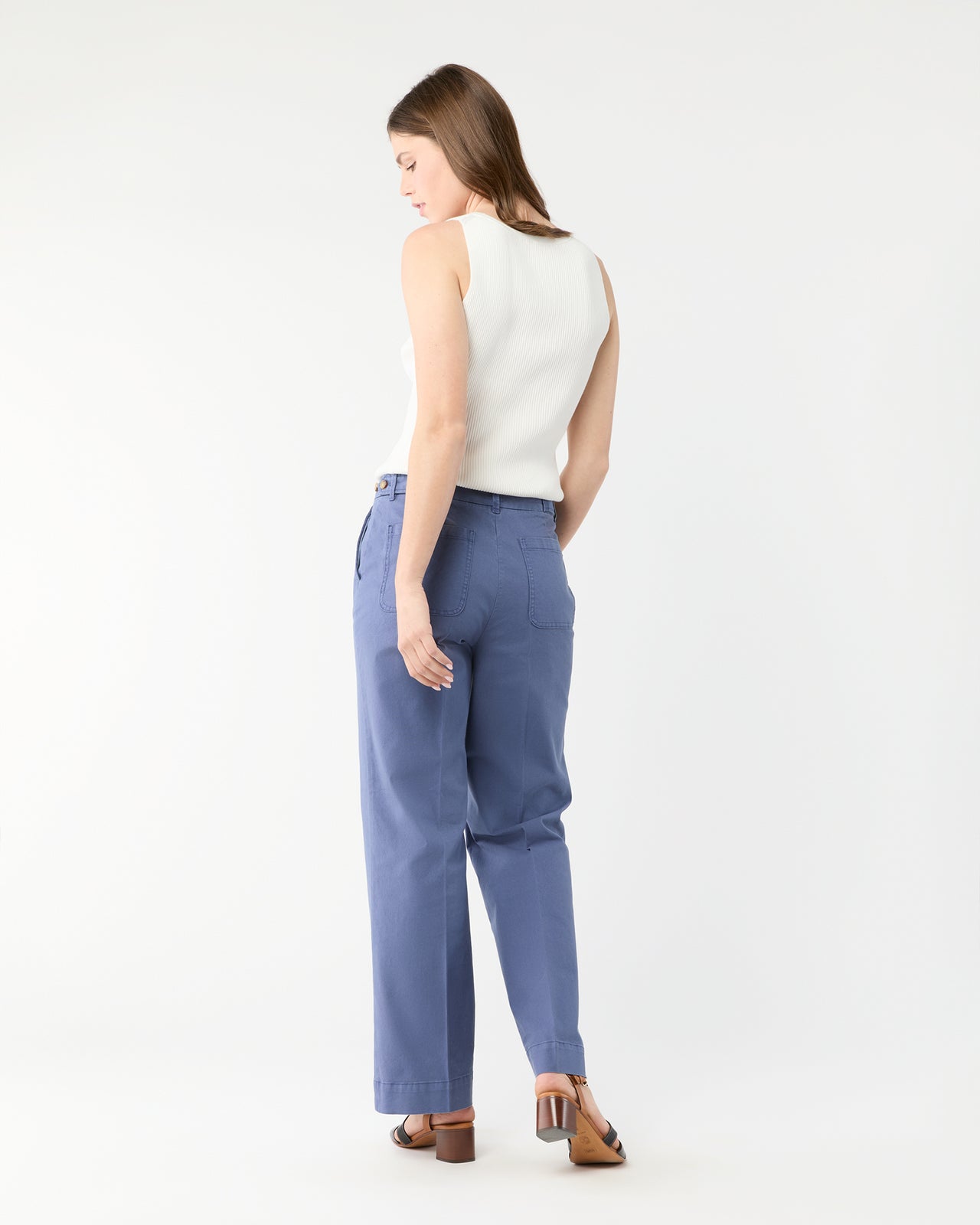 Billie Pant in Blue Stretch Canvas