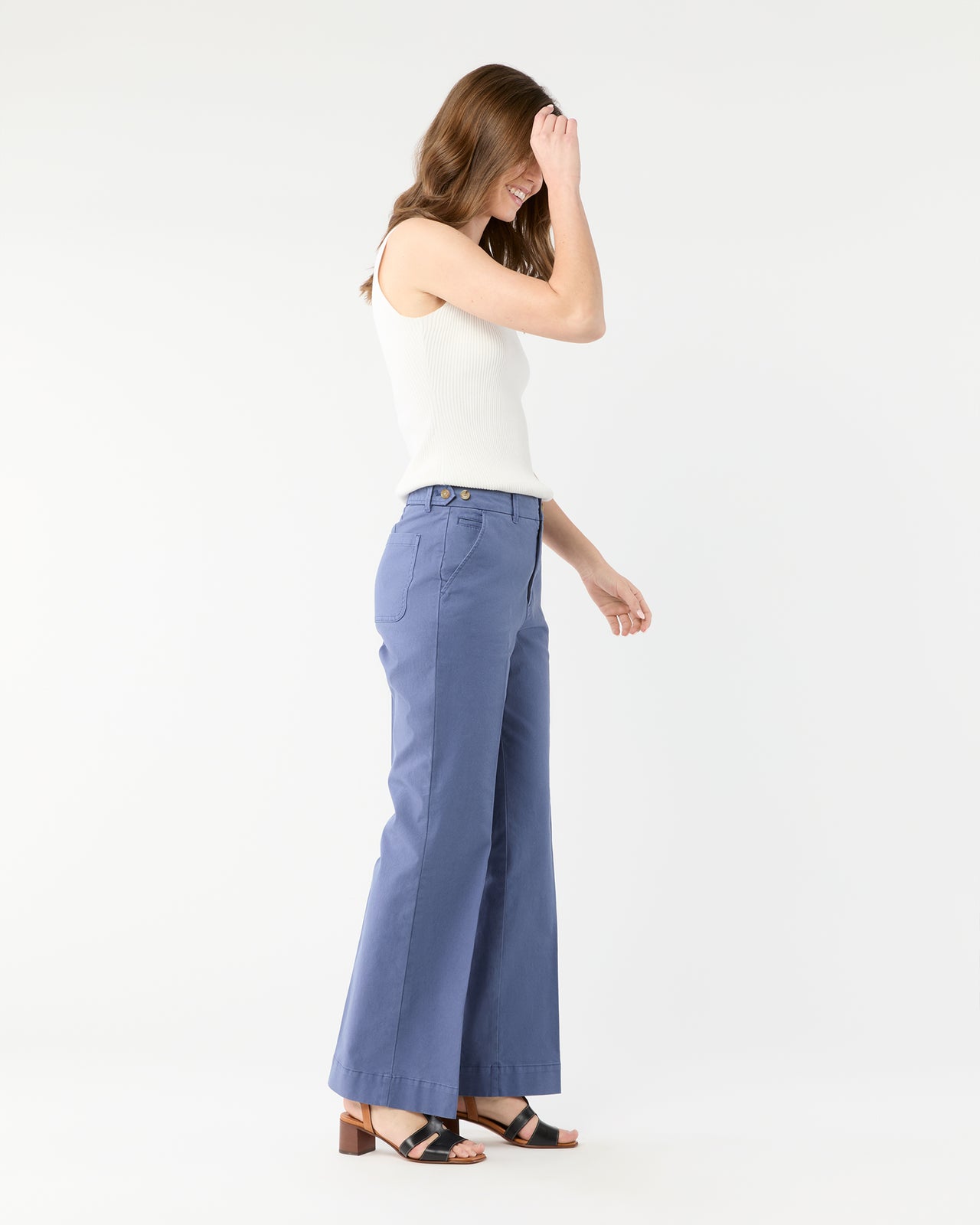 Billie Pant in Blue Stretch Canvas