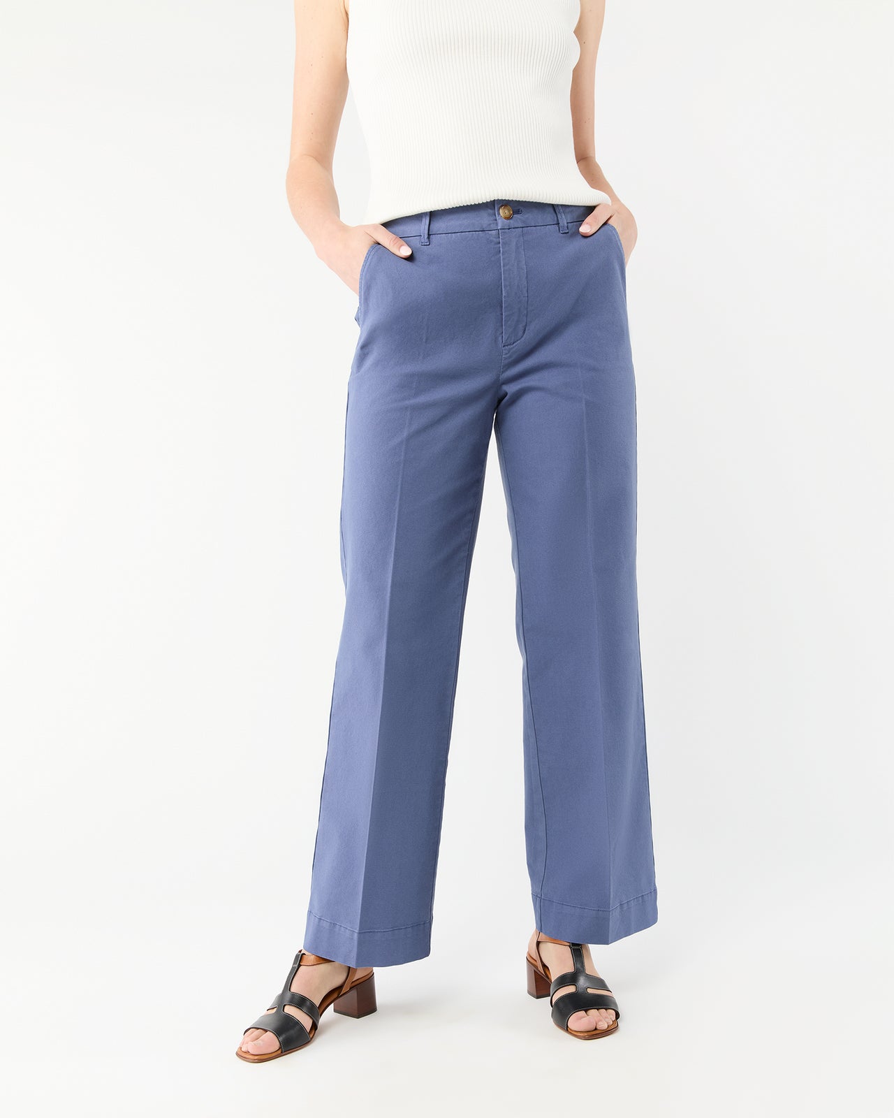 Billie Pant in Blue Stretch Canvas