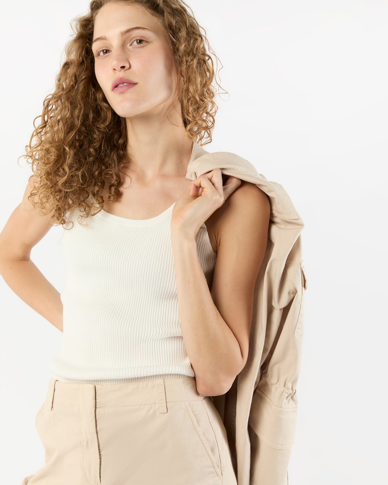 M65 Jacket in Sand Stretch Twill