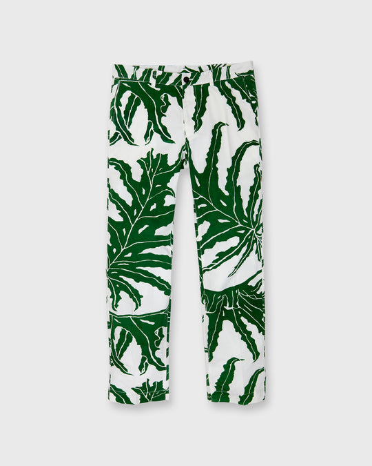 Field Pant in Kelly/White Bahamian Hand Printed Cotton