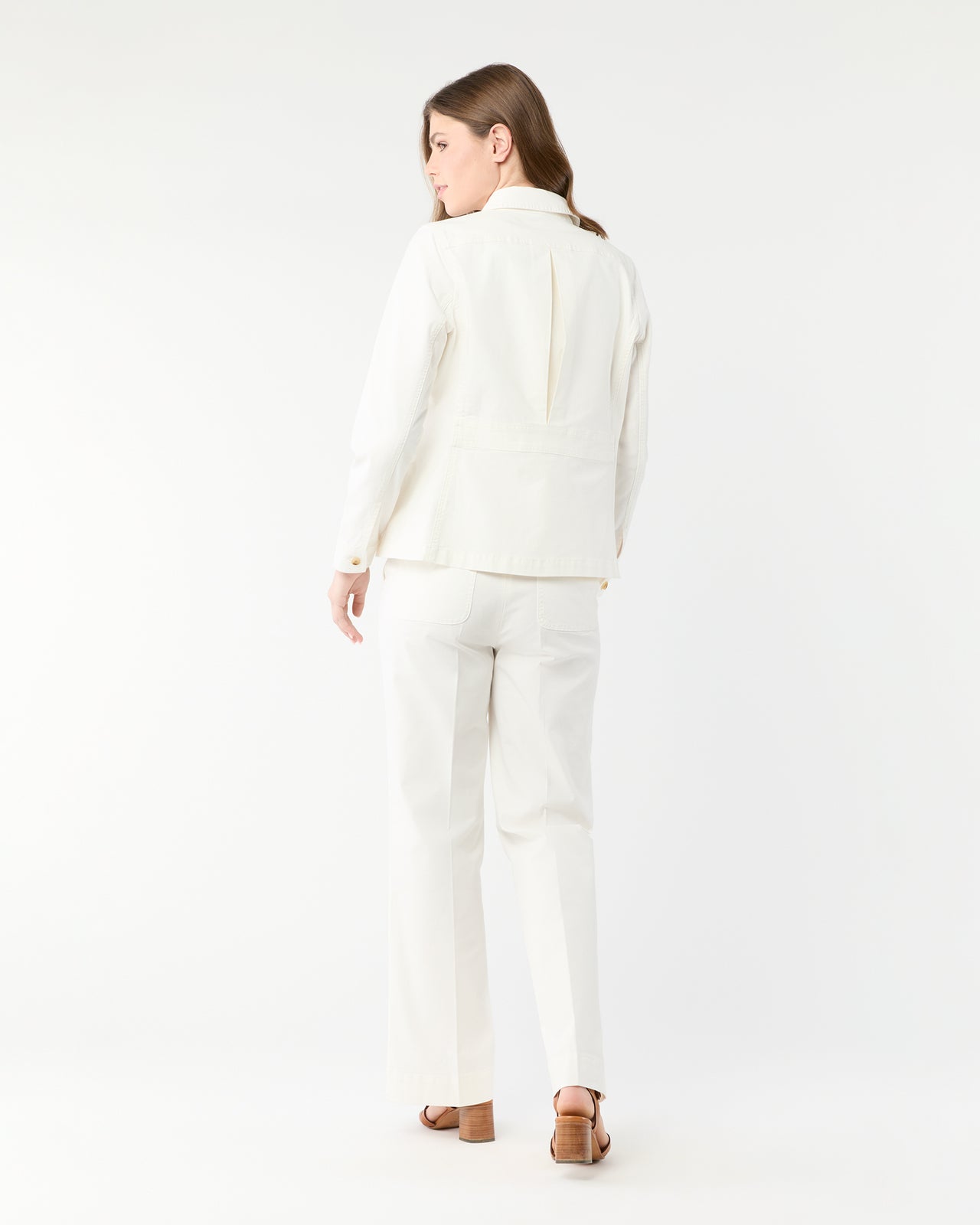 Billie Pant in Ivory Stretch Canvas