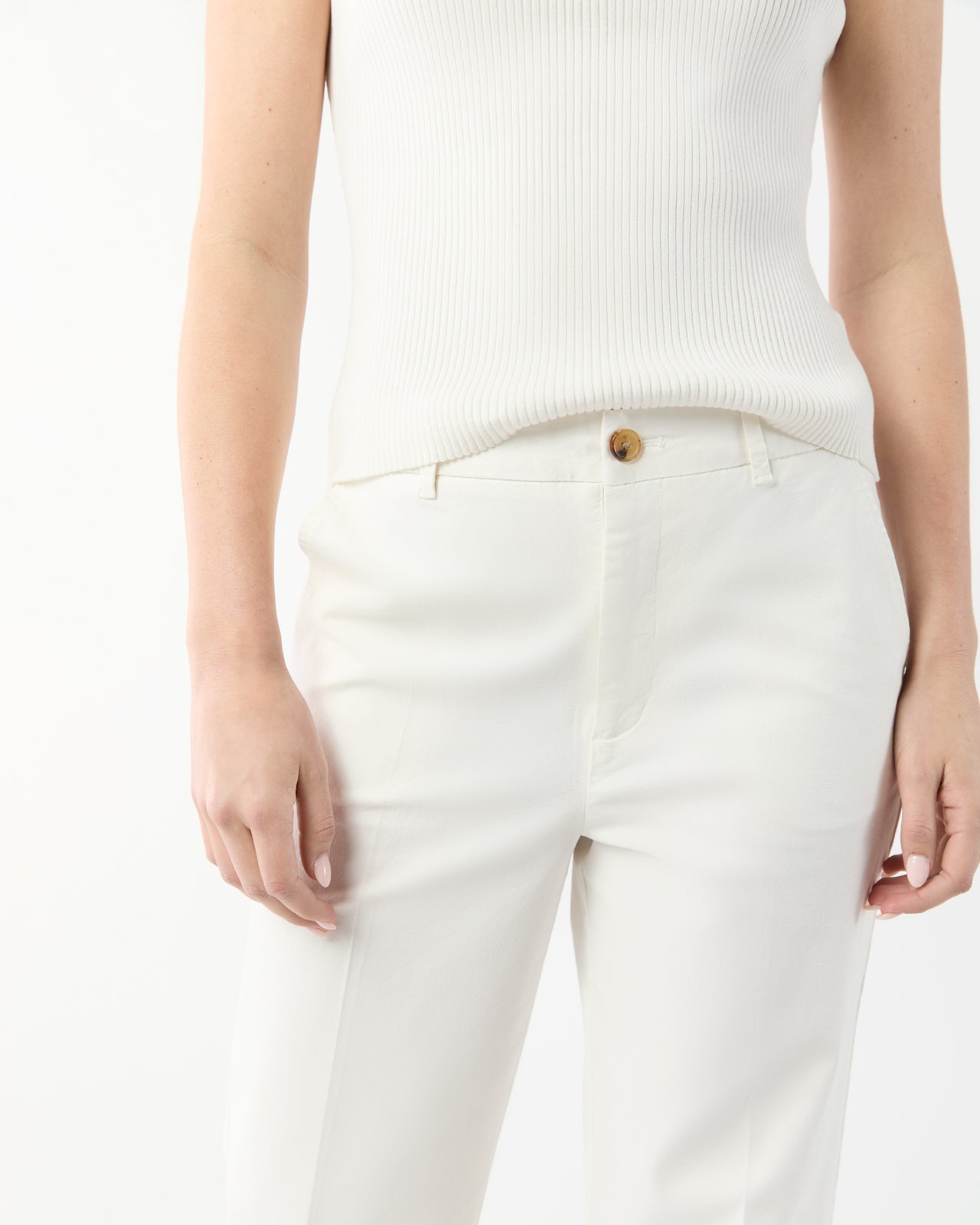 Billie Pant in Ivory Stretch Canvas
