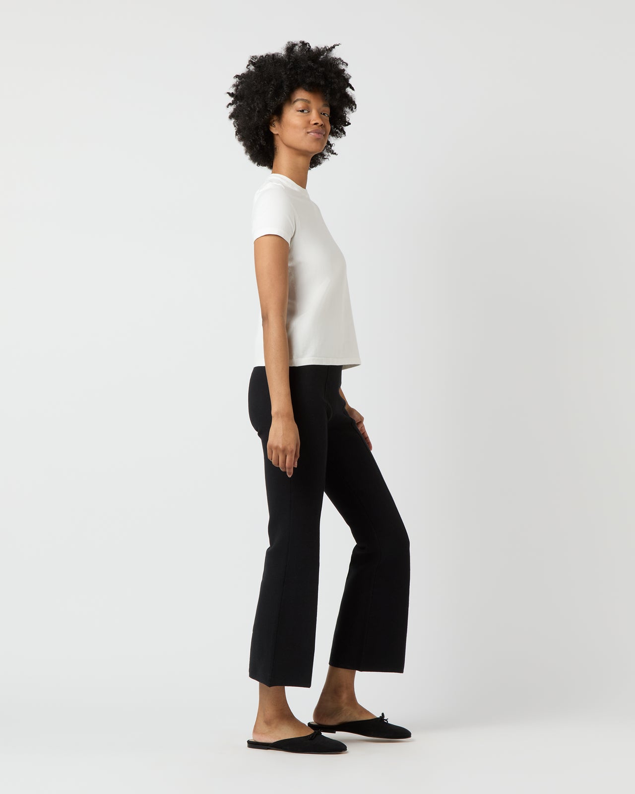 Lee Tee in Chalk Cotton