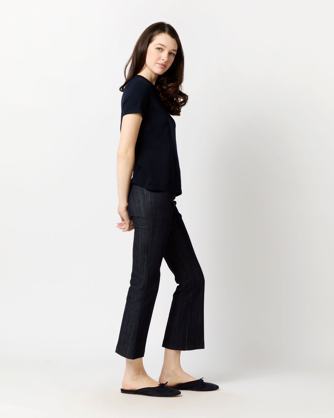 Lee Tee in Navy Cotton