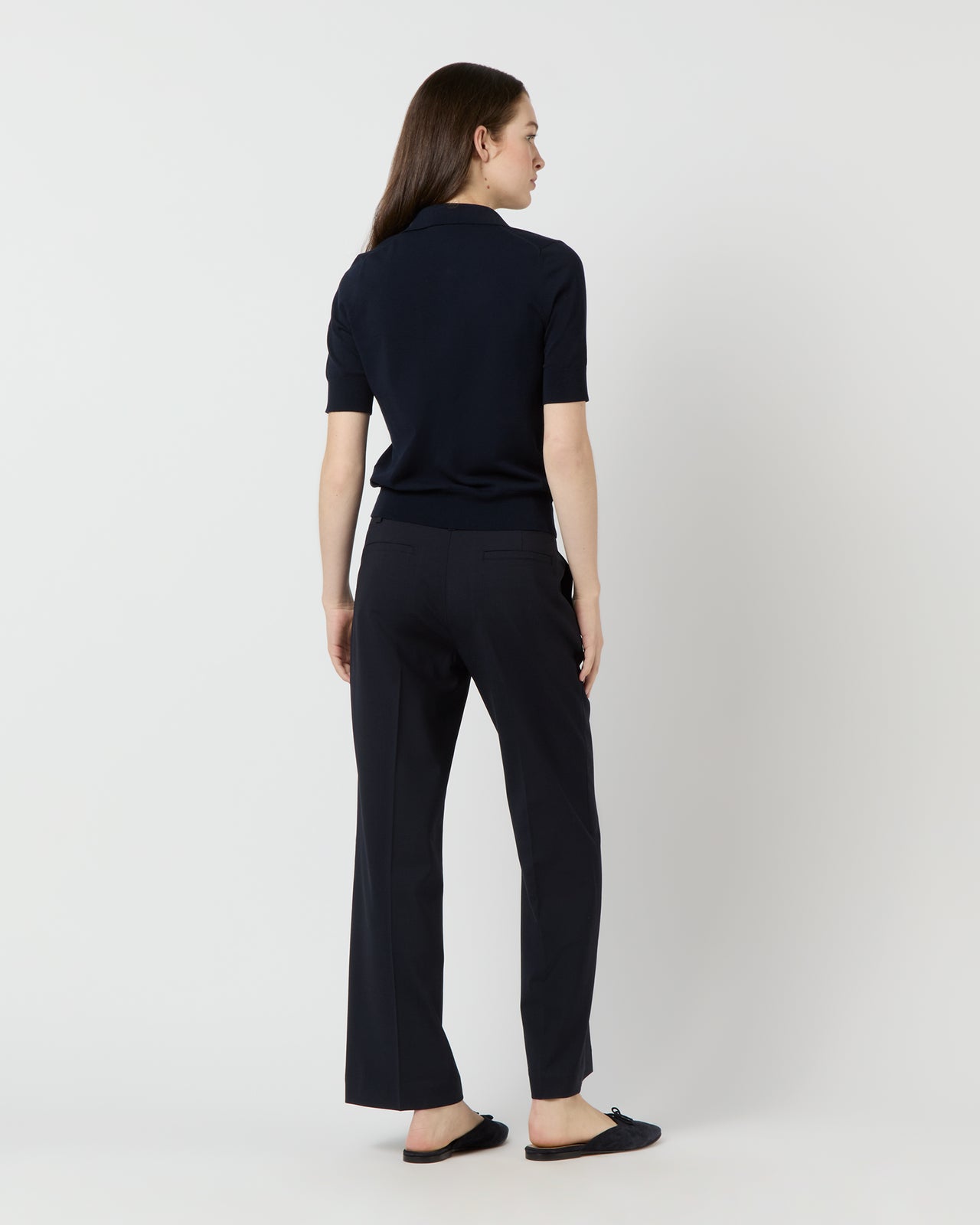 Tasha Polo Sweater in Navy Cotton