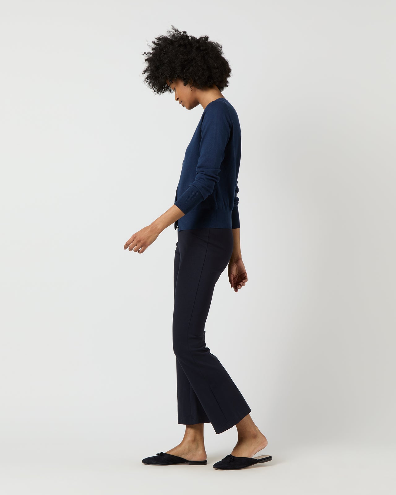 Rosie Cardigan in Navy Cotton/Silk