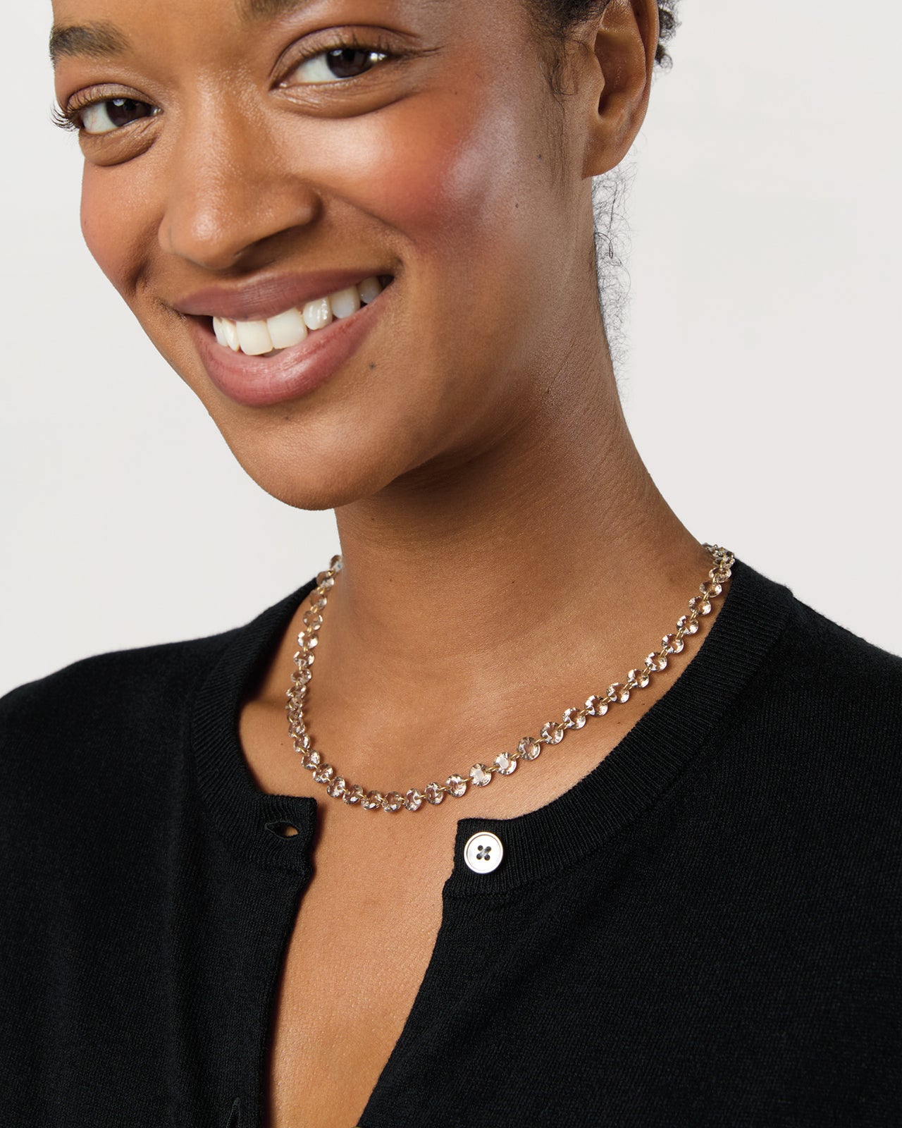 Small Lady Like Necklace in Smokey Quartz