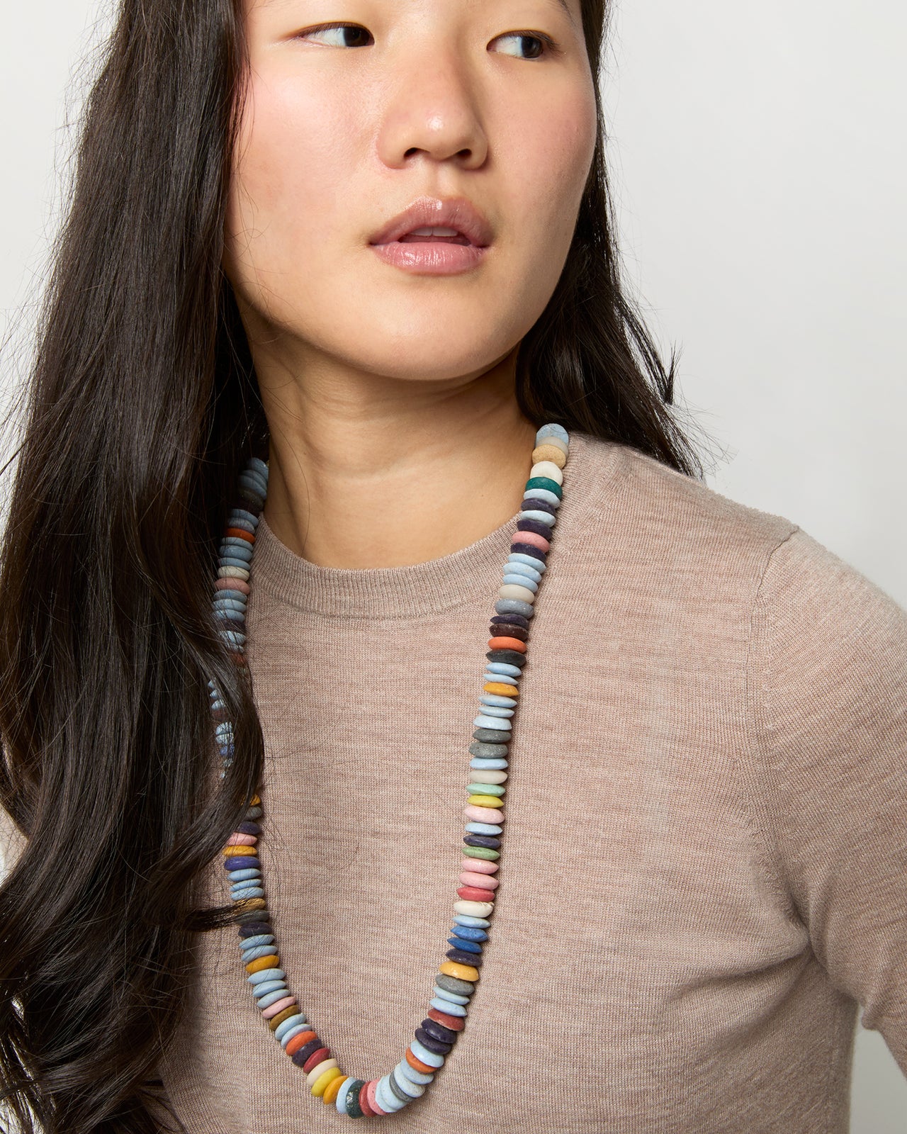 Flat Disk Cowbone Beads in Multi