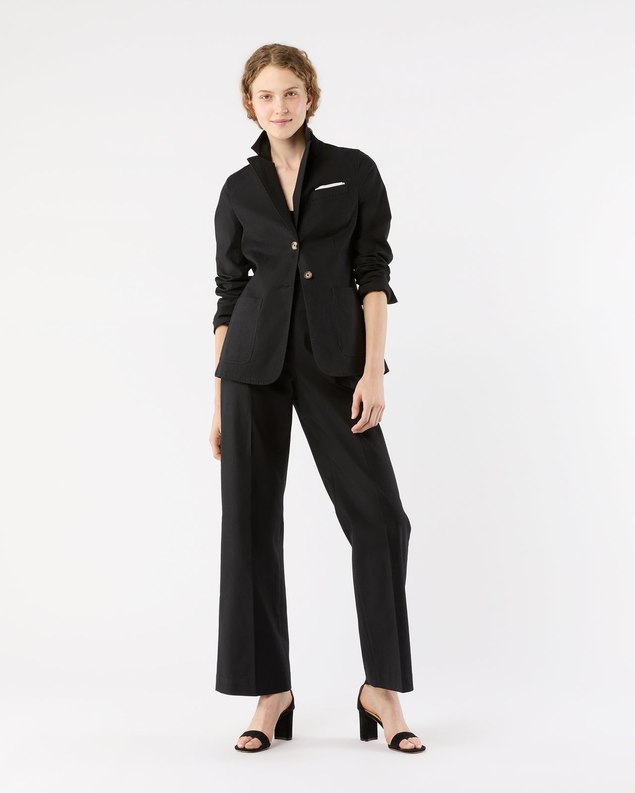 Sarah Patch Pocket Jacket in Black Stretch Canvas