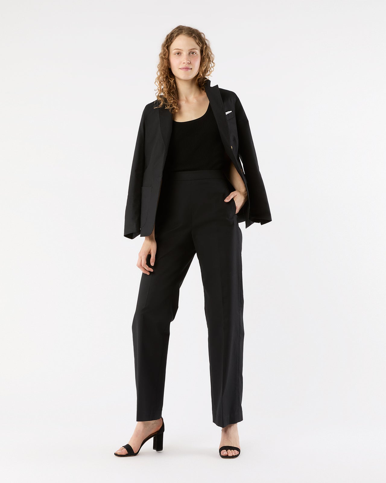 Hutton Pant in Black Stretch Canvas