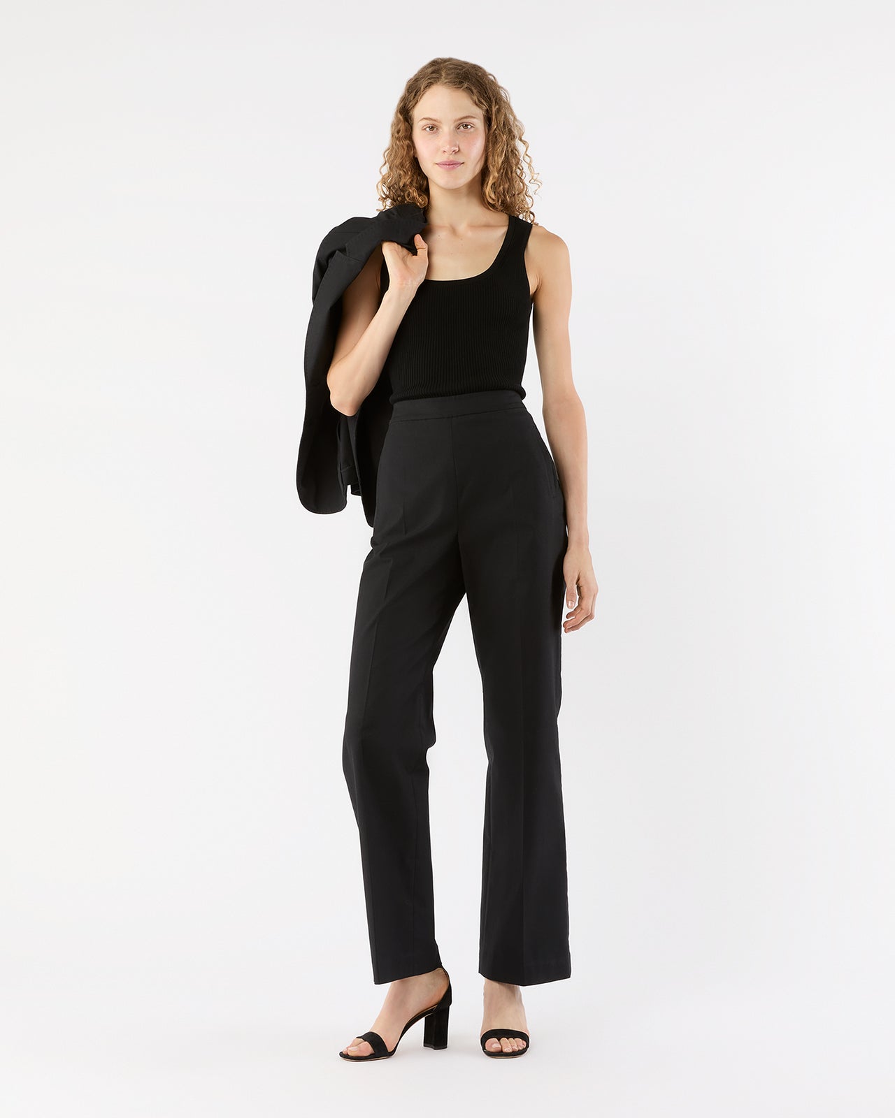 Hutton Pant in Black Stretch Canvas