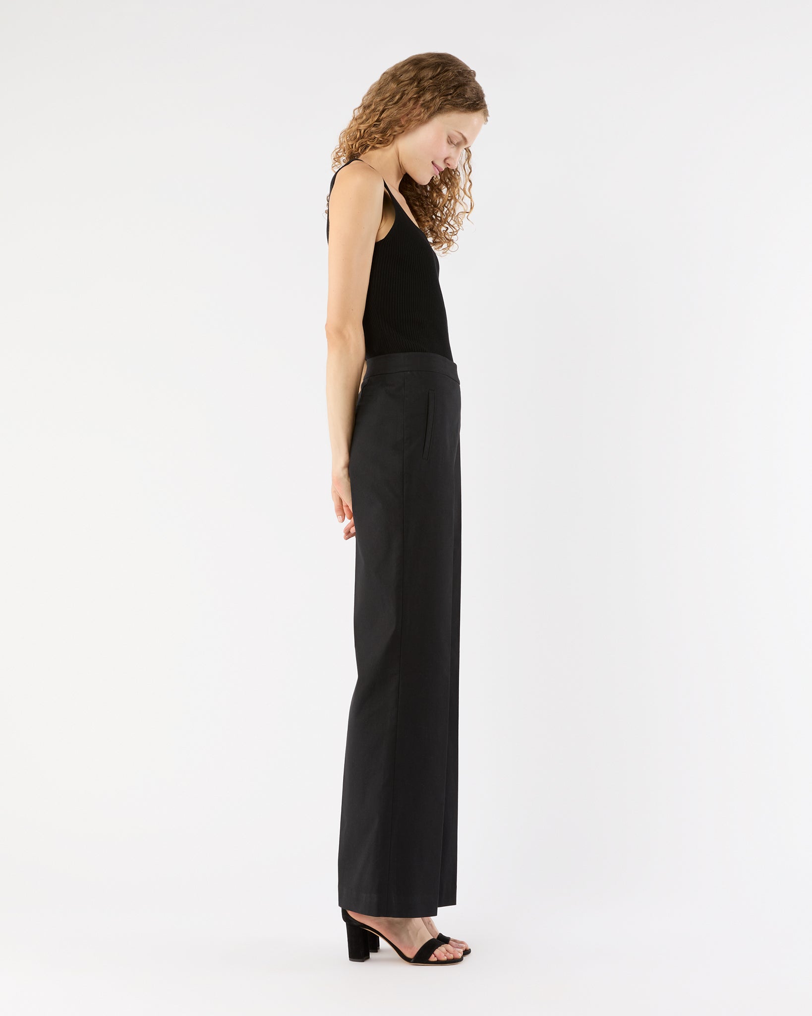 Hutton Pant in Black Stretch Canvas