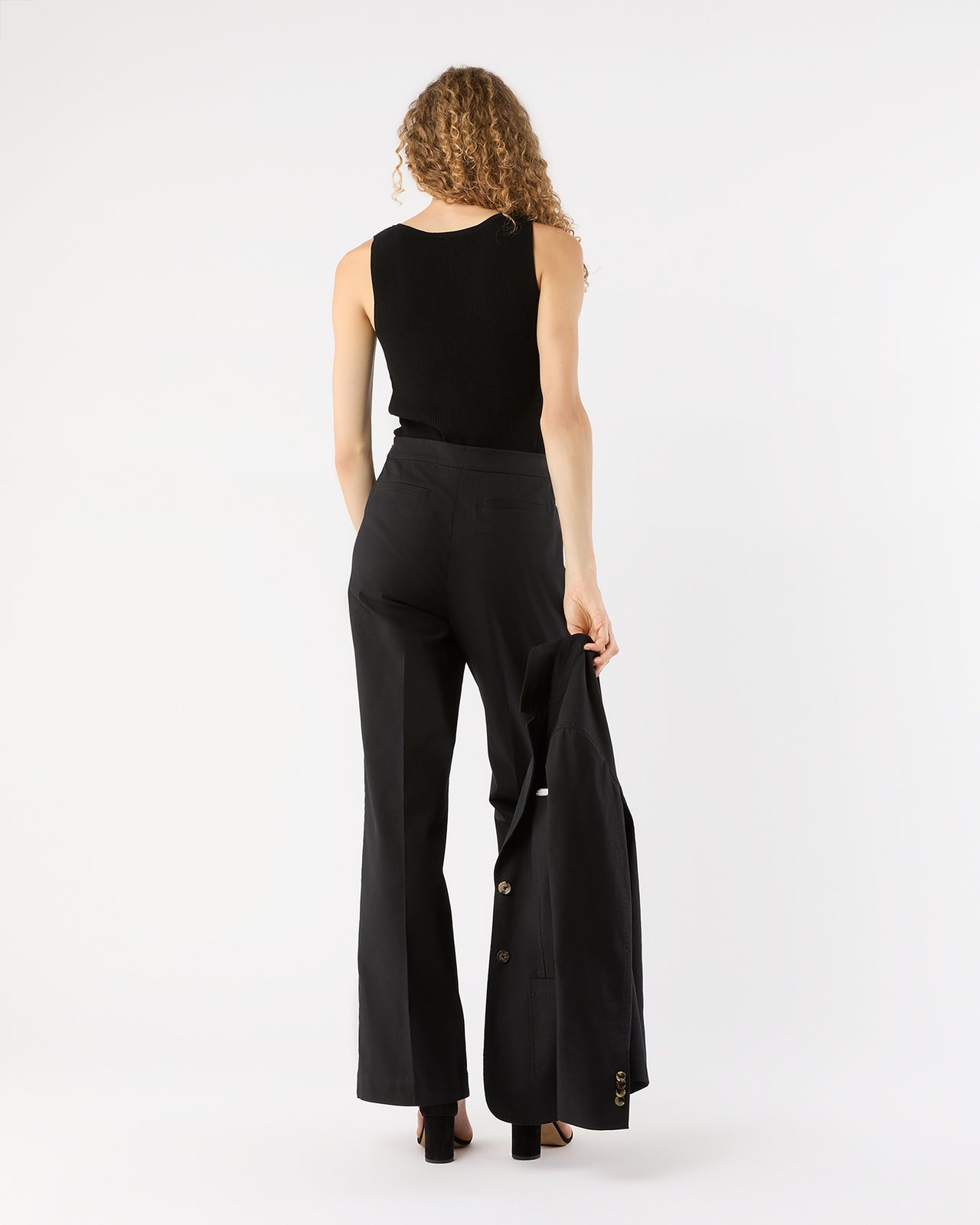 Hutton Pant in Black Stretch Canvas