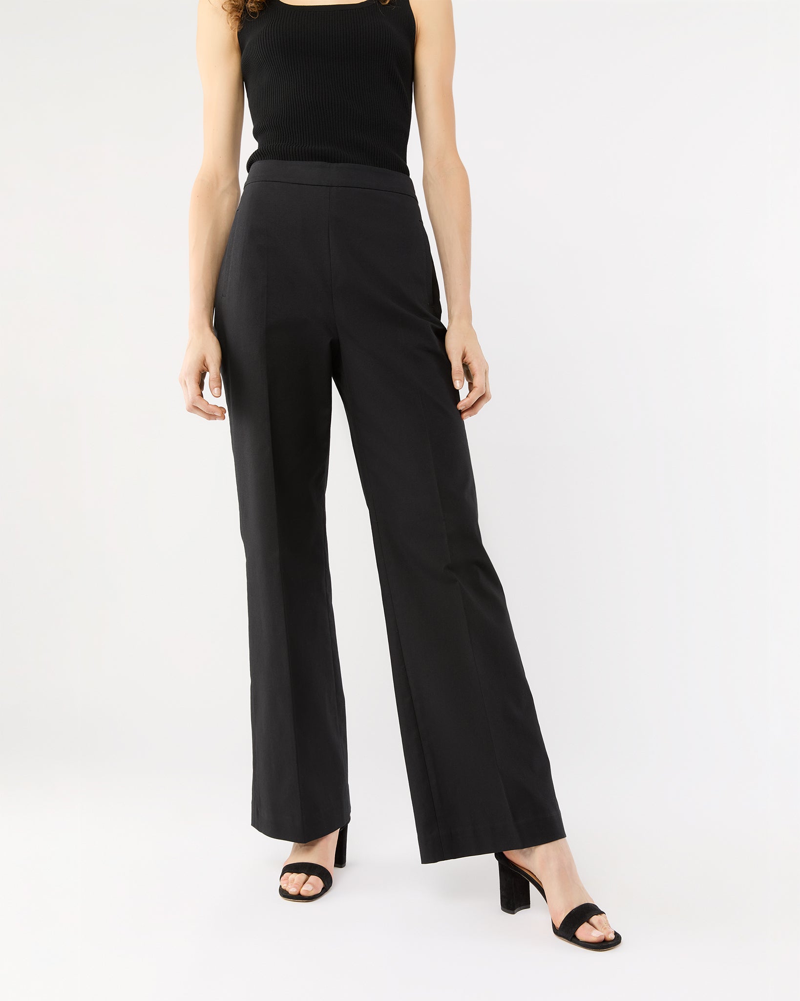 Hutton Pant in Black Stretch Canvas
