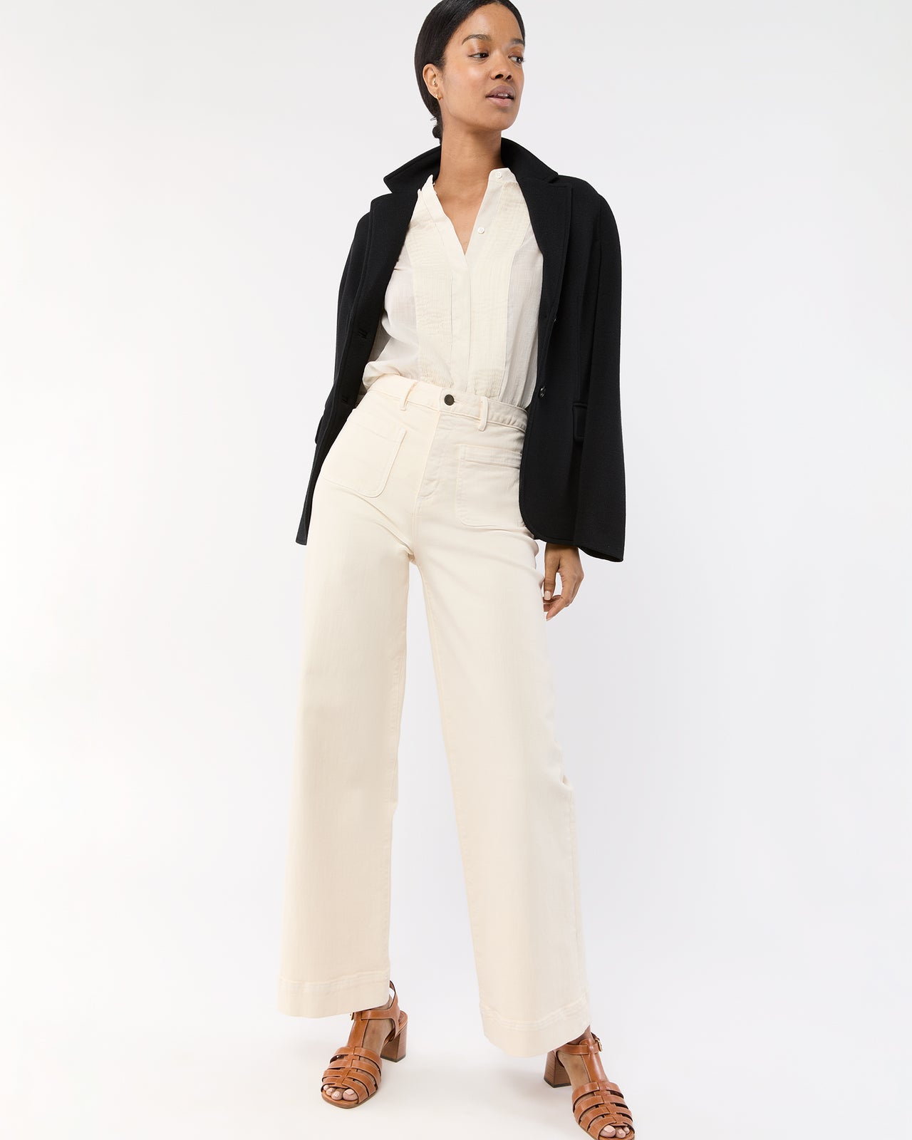 Parker Jacket in Black Wool Pique Knit