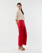 Load image into Gallery viewer, Frankie Cropped Pant in Red Paperweight Stretch Poplin

