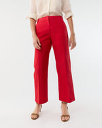 Load image into Gallery viewer, Frankie Cropped Pant in Red Paperweight Stretch Poplin
